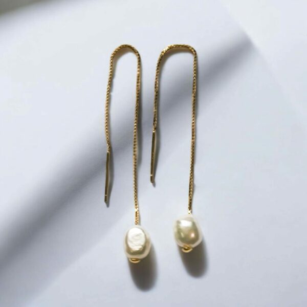Boucles d’Oreilles Classiques en Perles Baroques d’Eau Douce – Image 7