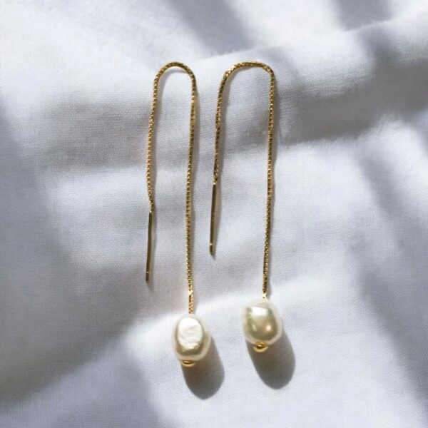 Boucles d’Oreilles Classiques en Perles Baroques d’Eau Douce – Image 4