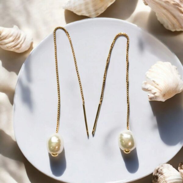 Boucles d’Oreilles Classiques en Perles Baroques d’Eau Douce – Image 3