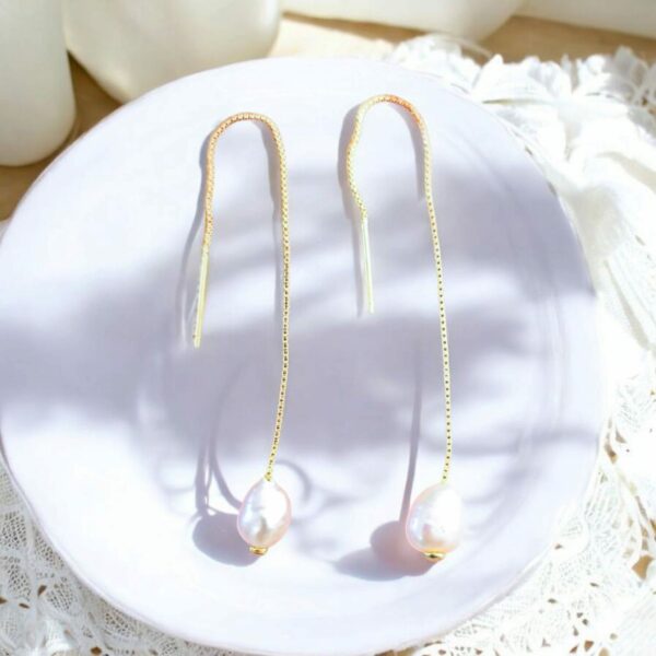 Boucles d’Oreilles Classiques en Perles Baroques d’Eau Douce