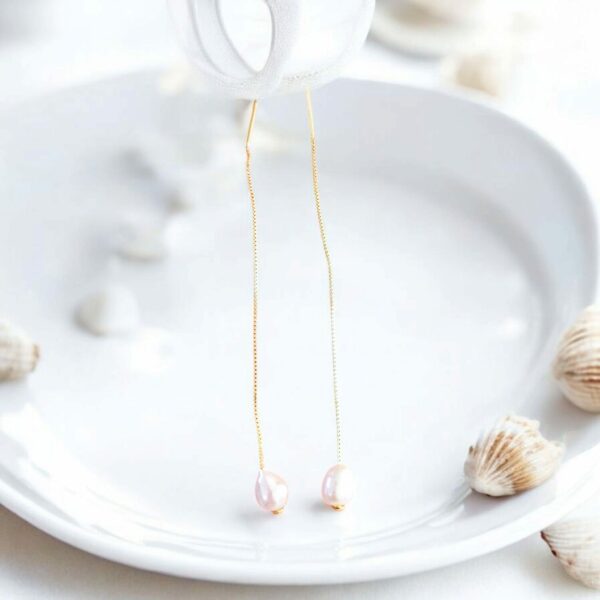 Boucles d’Oreilles Classiques en Perles Baroques d’Eau Douce – Image 5