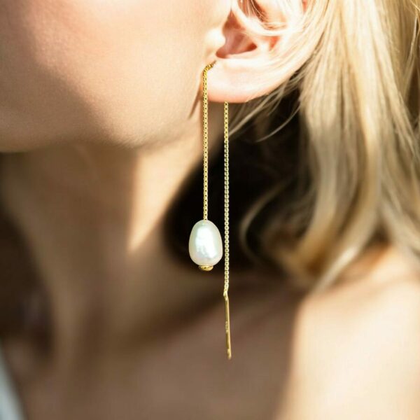 Boucles d’Oreilles Classiques en Perles Baroques d’Eau Douce – Image 6