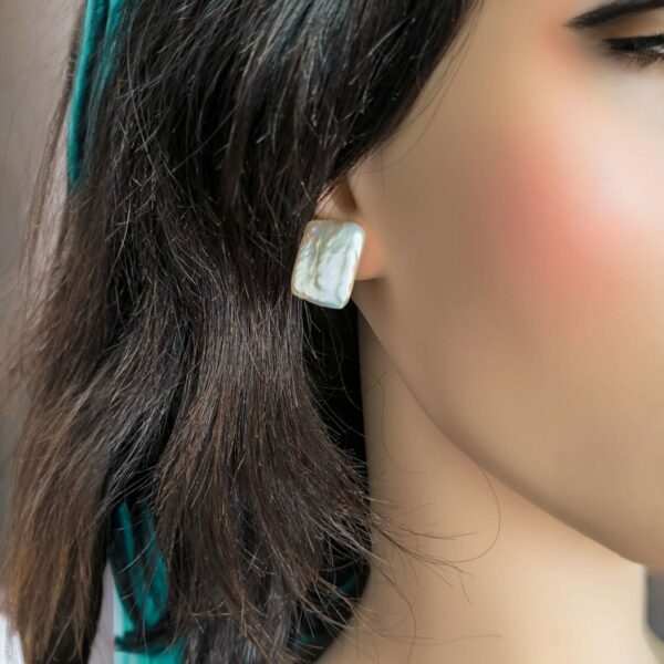 Boucles d’oreilles clous en perles Kashi baroques de culture – Argent sterling 925 – Image 3