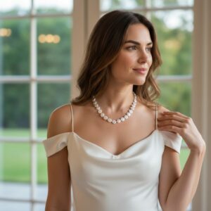 Collier en Perles Baroques Plates de Luxe