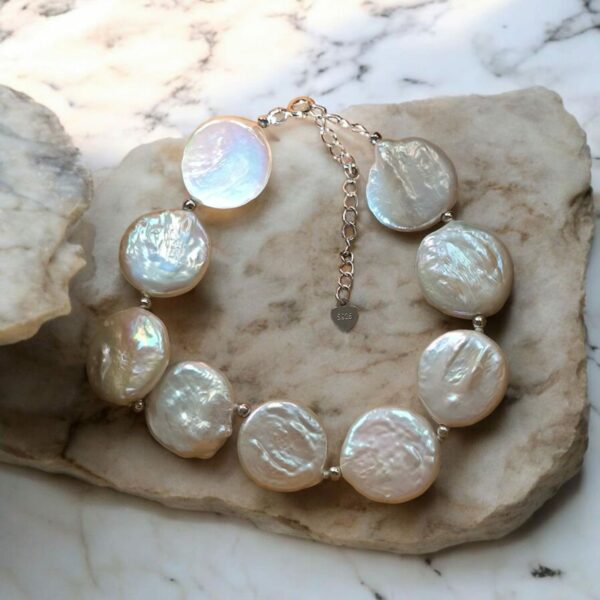 Bracelet en Perles Baroques Plates – Image 3