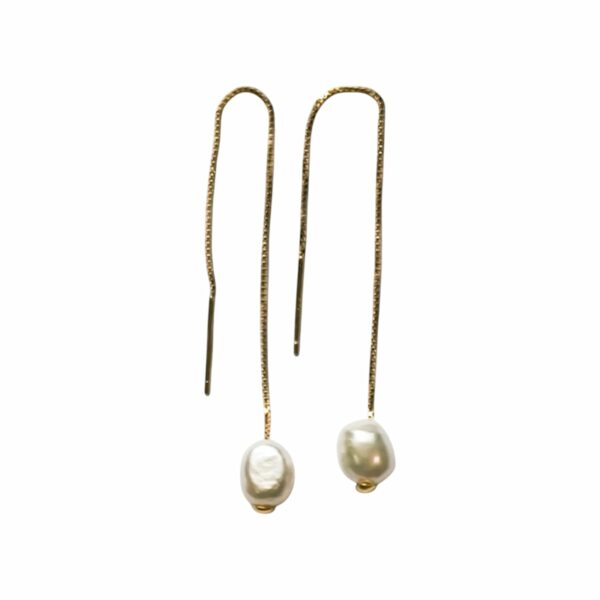Boucles d’Oreilles Classiques en Perles Baroques d’Eau Douce – Image 2