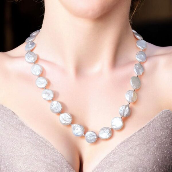 Collier en Perles Baroques Plates de Luxe