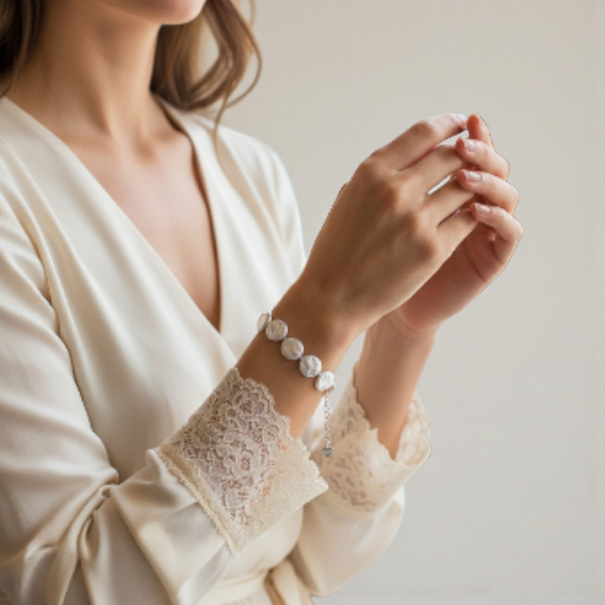 Bracelet en Perles Baroques Plates – Image 2