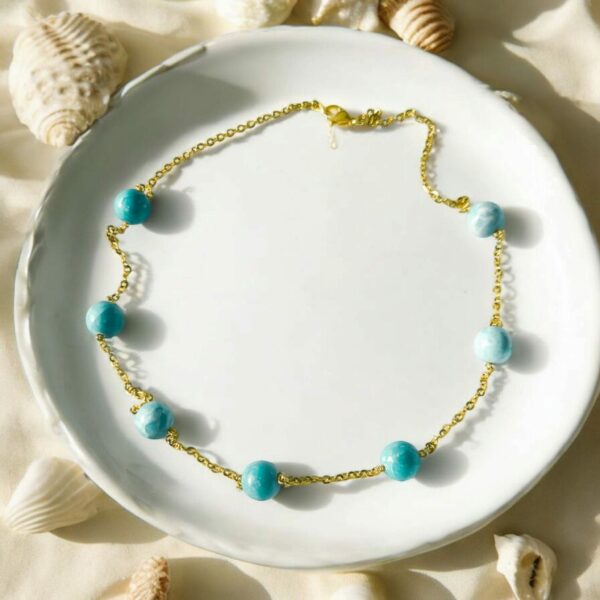 Collier en Pierre Larimar – Image 3