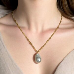 Collier Pendentif Perle Baroque