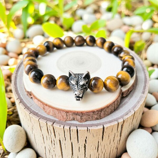 Bracelet “Loup du Tigre” – Pierre Naturelle Œil de Tigre – Image 5