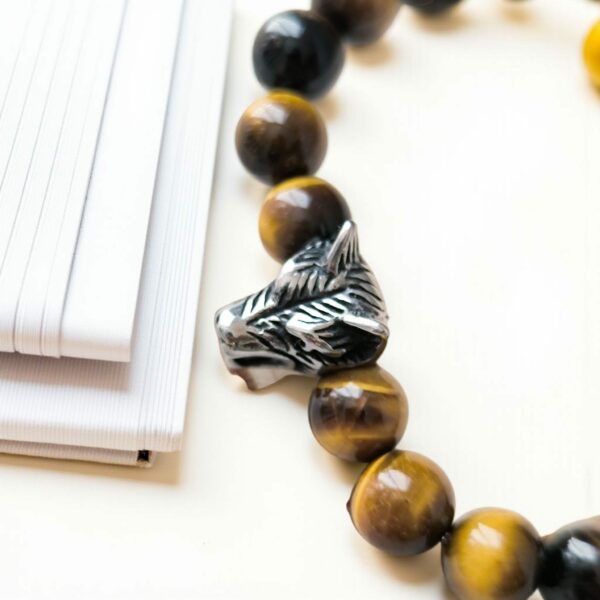 Bracelet “Loup du Tigre” – Pierre Naturelle Œil de Tigre – Image 4