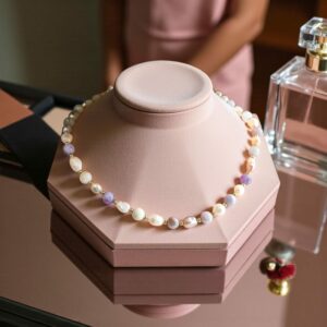 Collier Harmonie Violette – Perles d’Eau Douce & Opale Violette